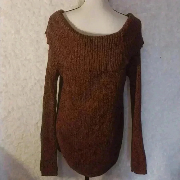 Snails & Cinnamon Sweater Medium Brown Black Marled Kangaroo Pocket Turtleneck/ - Picture 7 of 11